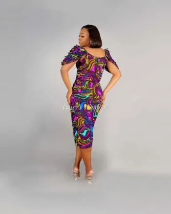 Daisy's Wardrobe colorful Karabo Ready to Wear Midi Dress for Women