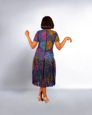 Dancing Daisy Multicolor Handmade Fringe Ready to Wear Dress